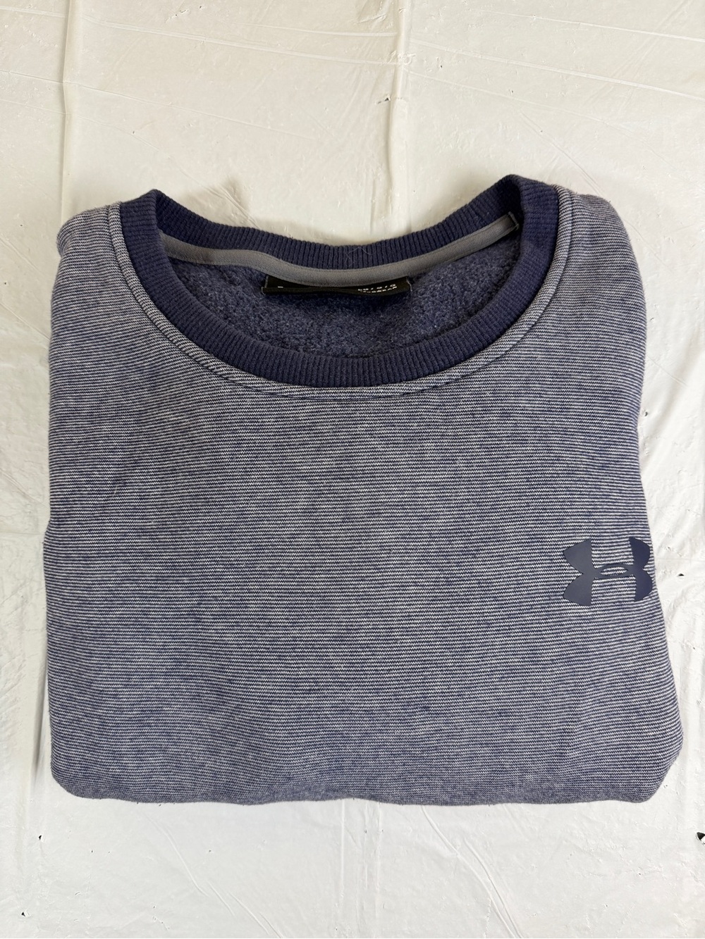 Under Armour Men's Blue‎ Heather Crewneck Sweatshirt with Dark Trim - Picture 3 of 8